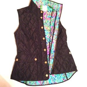 NWT - Lily Pulitzer - Black - Quilted Getaway Vest
